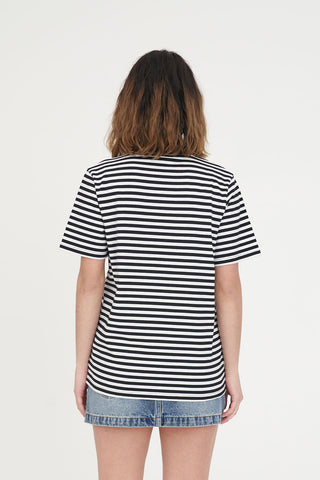 STRIPE CLASSIC TEE/HAPPY TEARS BLACK/W