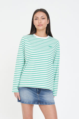 OUI OUI LS RELAX TEE CHALK/MEADOW
