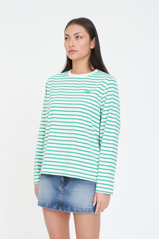 OUI OUI LS RELAX TEE CHALK/MEADOW