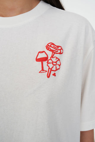 RELAX TEE 220/SIP & SNACK CHALK
