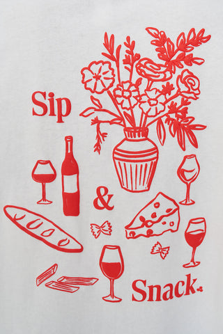 RELAX TEE 220/SIP & SNACK CHALK