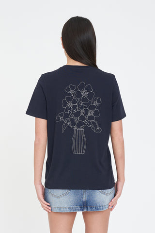 CLASSIC TEE 170/FLORETTE NAVY