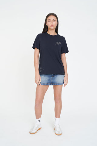 CLASSIC TEE 170/FLORETTE NAVY
