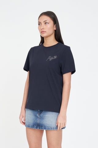 CLASSIC TEE 170/FLORETTE NAVY