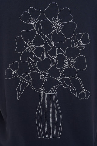 CLASSIC TEE 170/FLORETTE NAVY