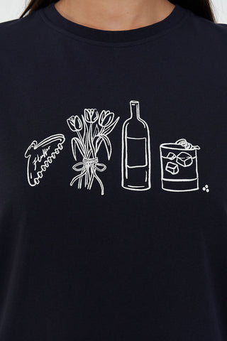 CLASSIC TEE 170/HAPPY HOUR NAVY
