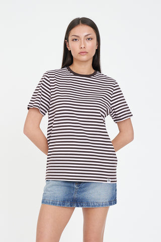 ALEX STRIPE CLASSIC TEE PETAL/COCOA