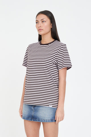 ALEX STRIPE CLASSIC TEE PETAL/COCOA