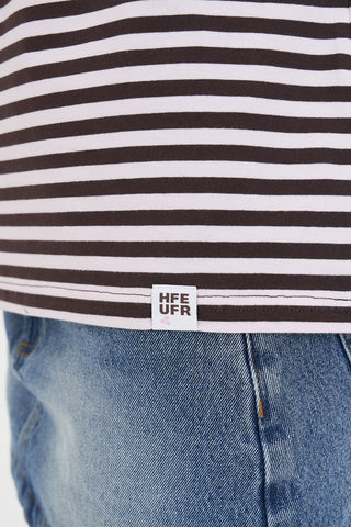 ALEX STRIPE CLASSIC TEE PETAL/COCOA