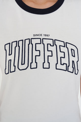 WMNS RINGER TEE/CRUX CHALK/NAVY