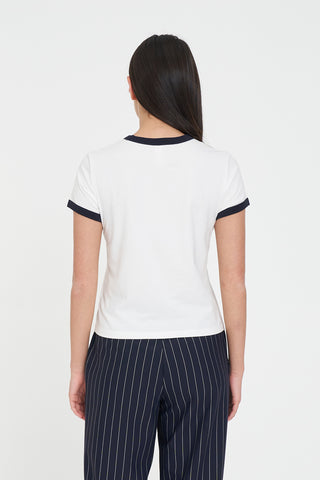 WMNS RINGER TEE/CRUX CHALK/NAVY