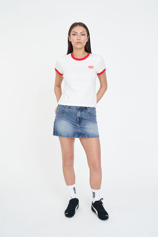 WMNS RINGER TEE/LASSO CHALK