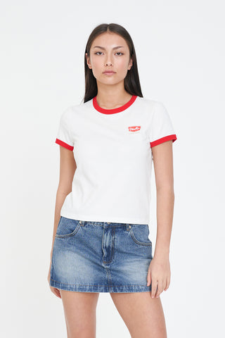 WMNS RINGER TEE/LASSO CHALK