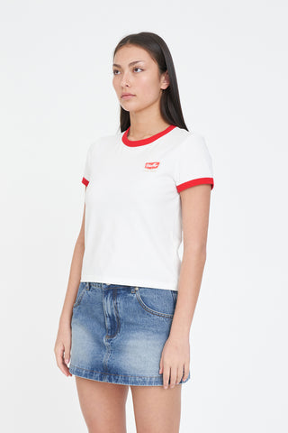 WMNS RINGER TEE/LASSO CHALK