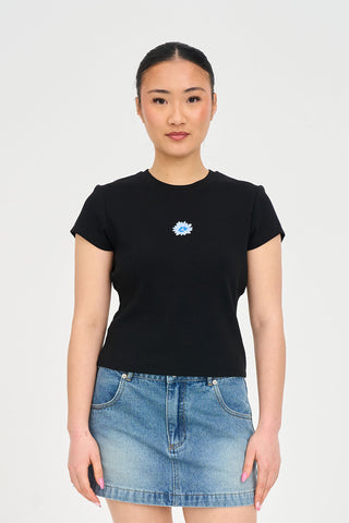 RIB MINI TEE 290/CORNFLOWER BLACK