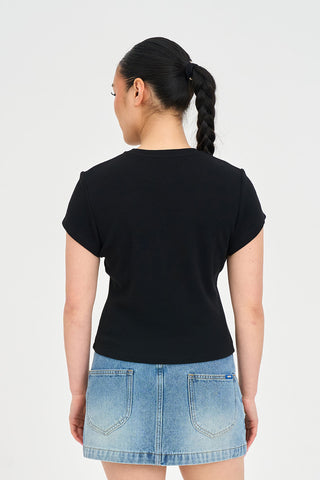 RIB MINI TEE 290/CORNFLOWER BLACK