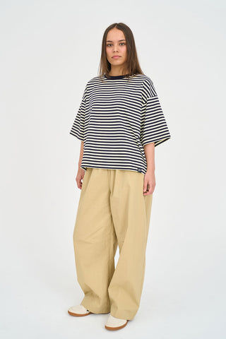STRIPE BILLIE TEE 185 BUTTER/NAVY