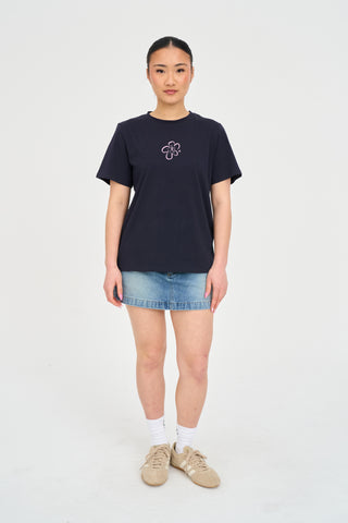 CLASSIC TEE 170/FLEUR NAVY