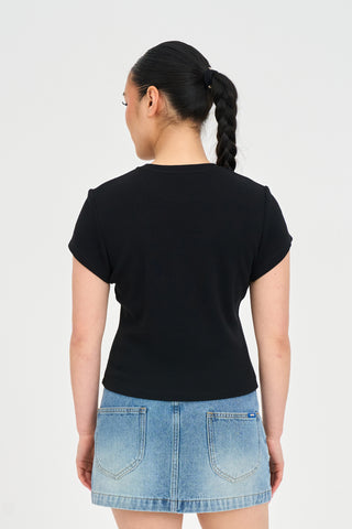 MINI TEE 185/PEARLY WHITES BLACK