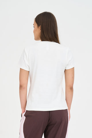 SLIM RIB TEE/CHERRY CHALK