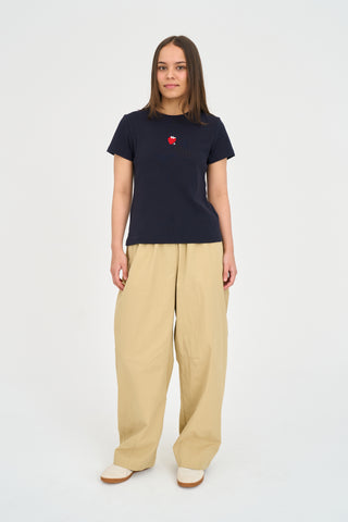 SLIM RIB TEE/STRAWBERRY NAVY