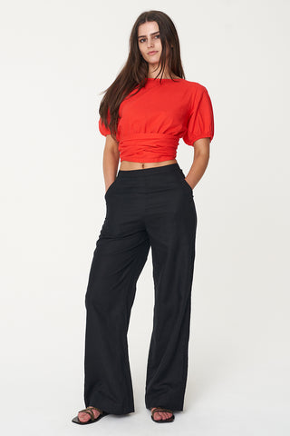 CASA WRAP TOP RUBY RED