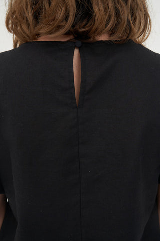 LIN-IN AIRY TOP BLACK