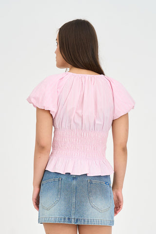 STRIPE MARLOW TOP PRETTY PINK