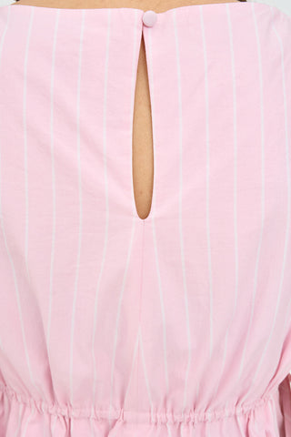 STRIPE SABINA TOP PRETTY PINK