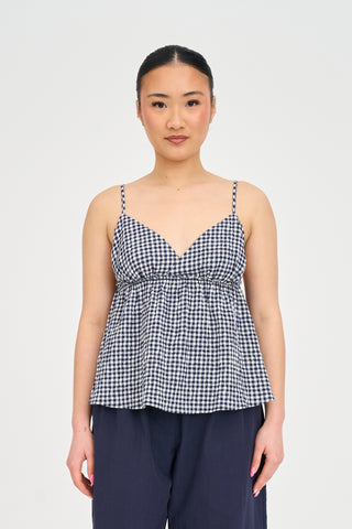 CHER CAMI TOP NAVY/WHITE