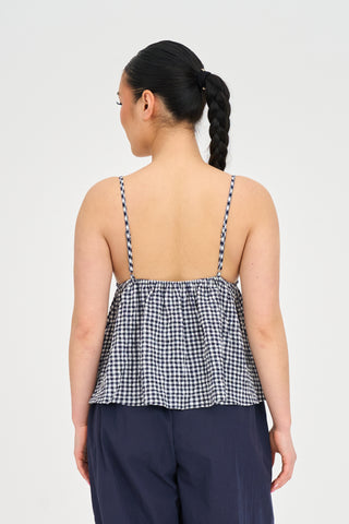 CHER CAMI TOP NAVY/WHITE