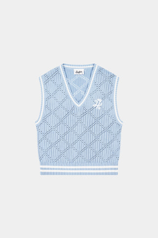 WOMENS DIAMOND CROP VEST ICE BLUE