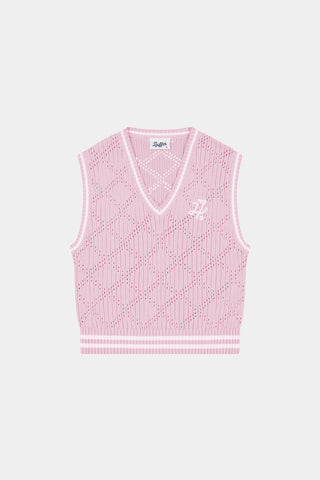 WOMENS DIAMOND CROP VEST PETAL