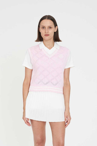 WOMENS DIAMOND CROP VEST PETAL