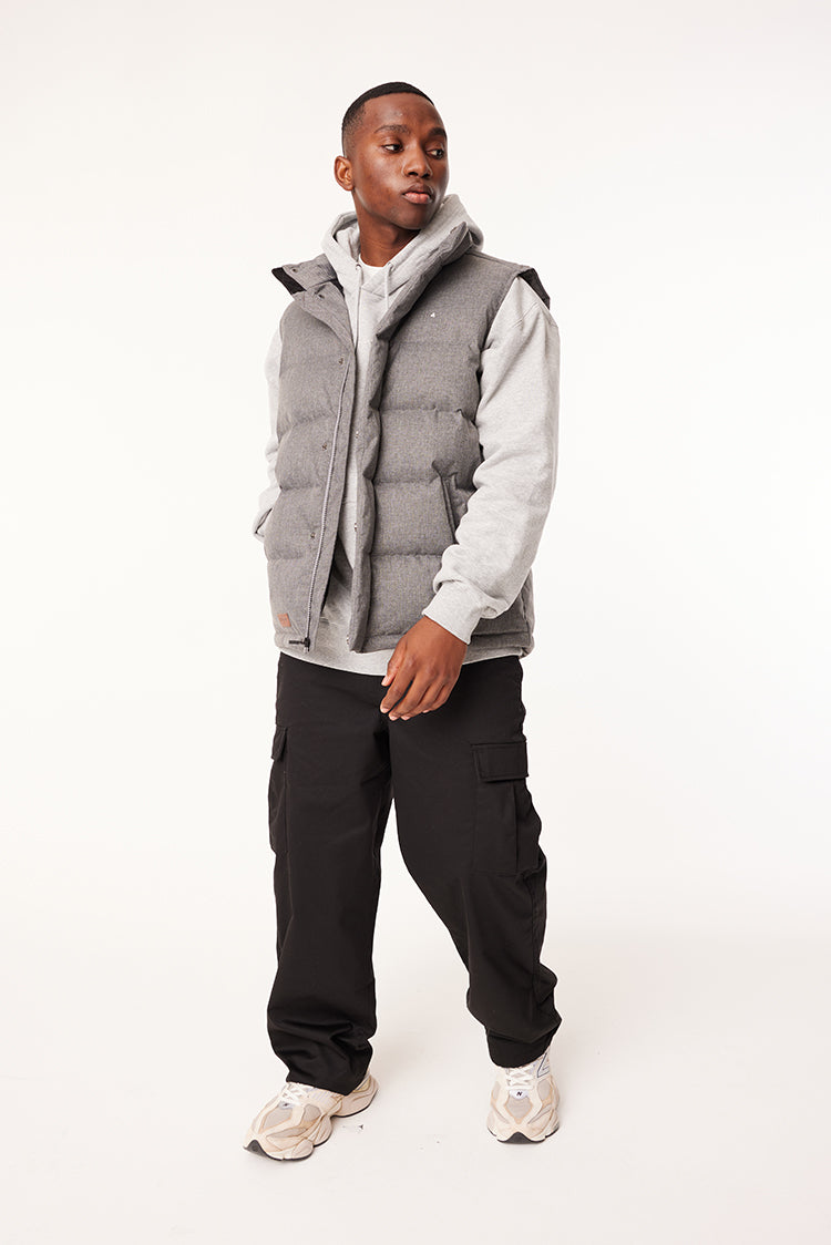 MENS CLASSIC DOWN VEST HRGBONE GREY Huffer